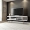 Manhattan Comfort Utopia 70.47" TV Stand with Splayed Wooden Legs and 4 Shelves in White 19754 - alternate 5